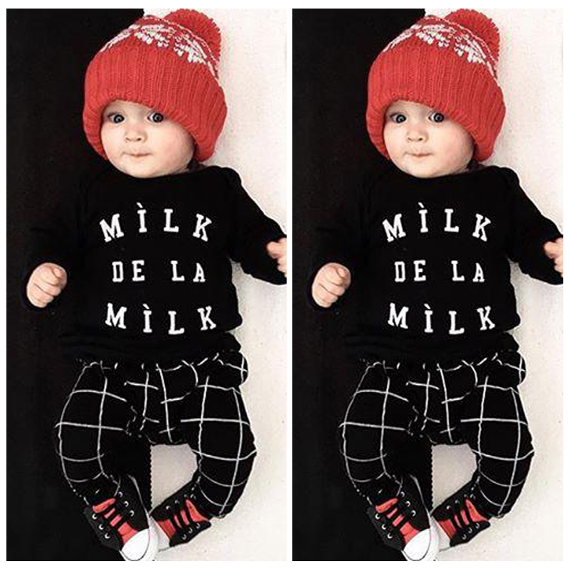 2016 Newborn Toddler Baby Boys Girl Tops T-shirt+Pants 2pcs Outfits Set Clothes 0-3Y