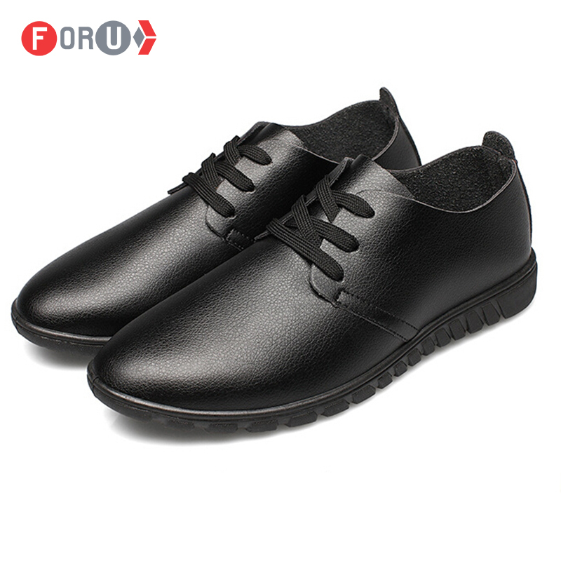 ForU New 2015 Men Genuine Leather Shoes Spring Autumn Winter shoes Casual Leather Lace-up Shoes Oxford shoes Plus size 38~47