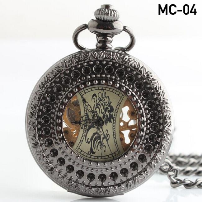 NEW Antique Vintage Bronze Skeleton Pendant Chian steampunk mechanical pocket watch Hand winding Pendant Pocket Watch