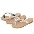 2016 Summer Women Shoes Casual Brand Woman Flip Flops Patent Leather Crystal Pearl Sandales Tongs Femmes