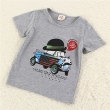 2016 Boys T-shirt Kids Tees Baby Boy Brand T-shirts Children Tees Short Sleeve Cars Top Quality