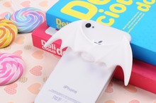 LOVes Silicone Cute angel demon Stand holder and Winder Universal phone Case for iPhone 4 5