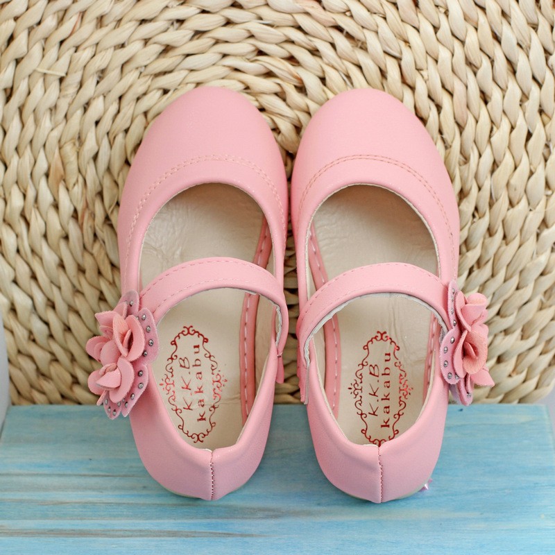 girl leather flower shoes (1)