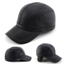 High quality Faux Leather hat genuine winter leather hat font b baseball b font cap