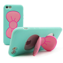 Silicone Case for iphone 5 5s Soft Bowknot Stand Back Cover for iphone 5s 5 5G