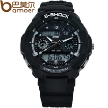 S Shock Military Skmei Watch For Men 2times Zone Back Light Quartz Chronograph Silicone Sport Wristwatch