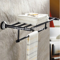 Wall Mounted Oil Rubbed Bronze Ceramic Style Double Bath Towel Holder Top quality Bathroom Towel Shelf