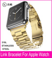 New Arrival 3 Pionters Gold Link Bracelet Watchband For Apple Watch 42mm 38mm With Metal Adapter
