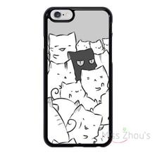 For iphone 4/4s 5/5s 5c SE 6/6s plus ipod touch 4/5/6 back skins mobile cellphone cases cover Cute Cat Drawings Cartoon