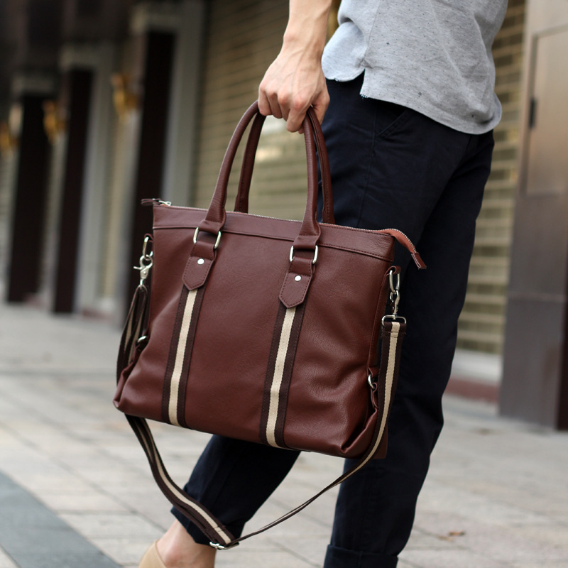 Korean Men&#39;s Handbag Business Briefcase 14 Inch Laptop Bag Shoulder Messenger Bag fashion male ...