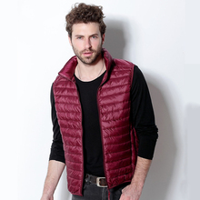 Brand New Winter Men s Ultralight Down Vest Stand Collar Sleeveless Jacket Warm Coat 90 White