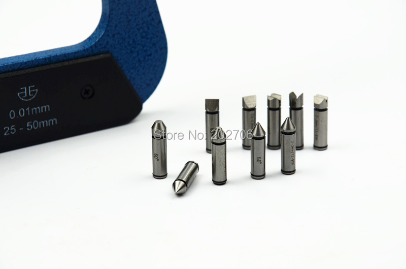 Description Picture 3 of item0-25mm 25-50mm 50-75mm 75-100mm Screw Thread Micrometers  thread micrometer caliper including measuring anvils