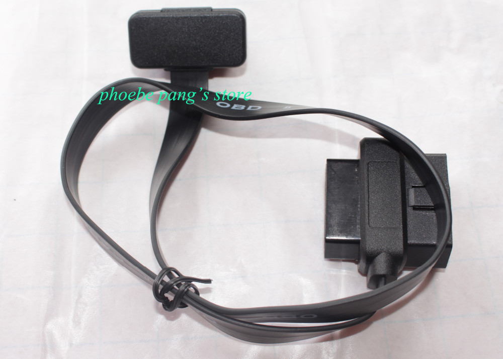 OBD- OBDII OBD II 2 OBD2 16 pin Male to Female Thin and smooth extension cord (2)