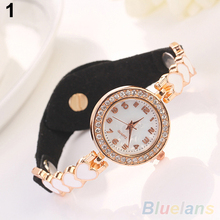 Fashion Love Heart Suede Analog Quartz Bracelet Bangle Wrist Watch Women 2DYX