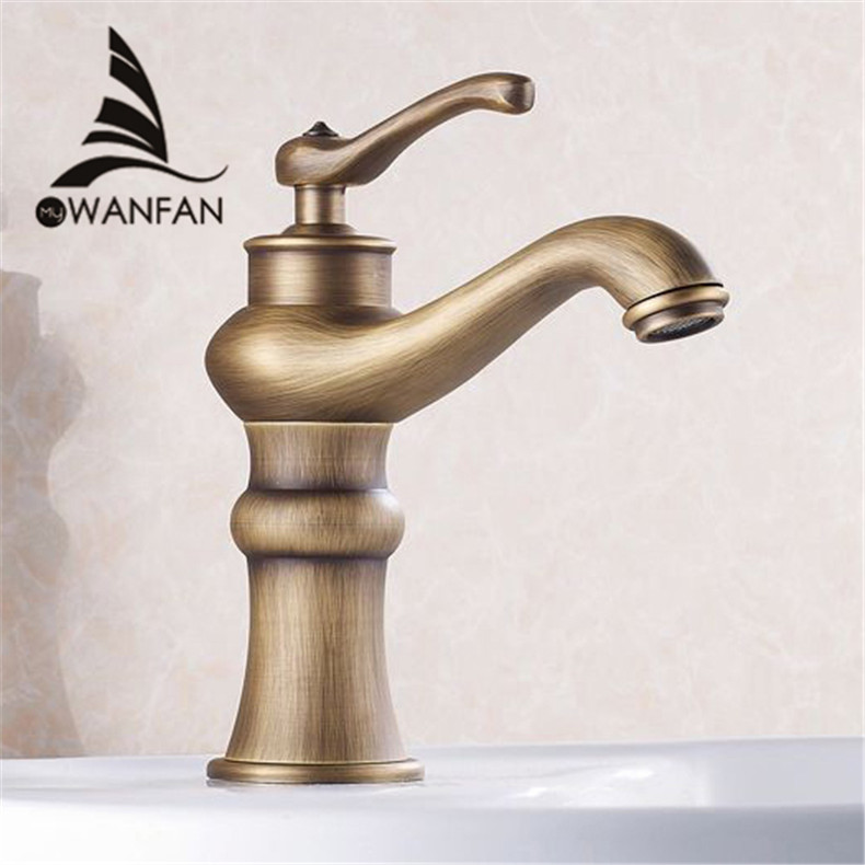 Free Shipping Wholesale and retail antique bronze bathroom faucet single handle vessel sink mixer tall hot and cold tap HJ-6601F