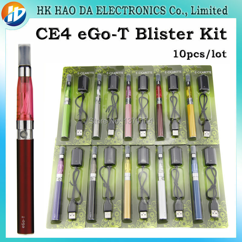 Эго CE4 блистерная комплекты электронных сигарет 650 мАч 900 мАч 1100 мАч с CE4 распылитель испаритель эго т батарея и зарядное устройство, 10 шт./лот