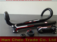 Specials!Full Carbon Fiber Bicycle road curved handlebar seatpost stem top caps clamp 400/420/440*31.8