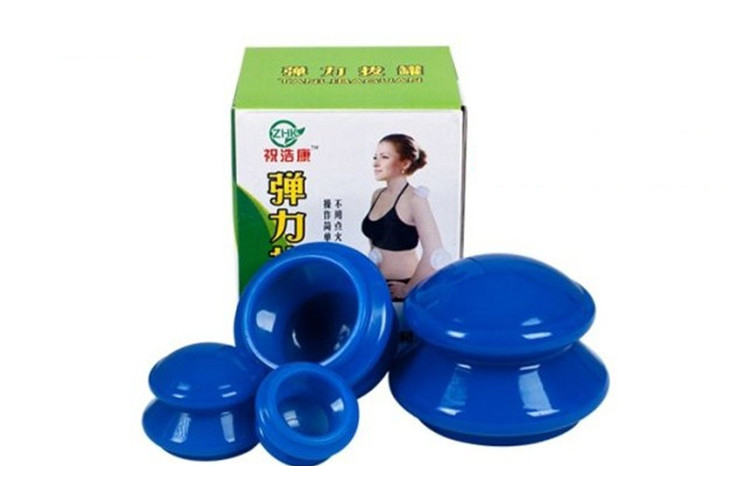 1set 4pcs Health care small body hijama anti cellulite vacuum rubber massager cupping cups chinese healthy