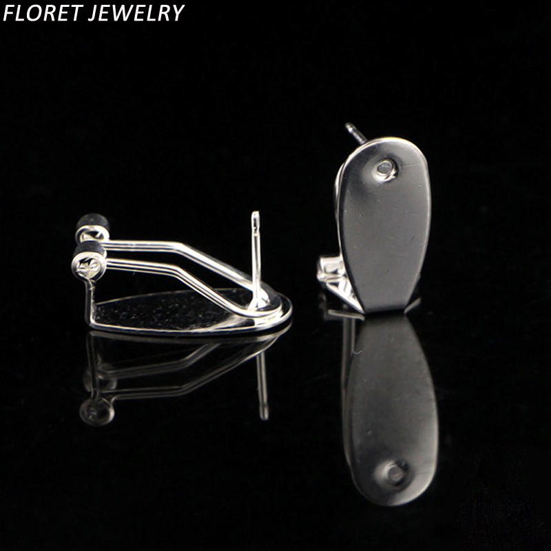 Buy Wholesale 10pairs=20pieces Fingernail Posts Earrings silver Clip on