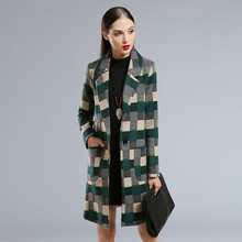 2016 Fashion Casual trend Autumn Winter Women font b Tartan b font Trench Plaid Elegant Noble
