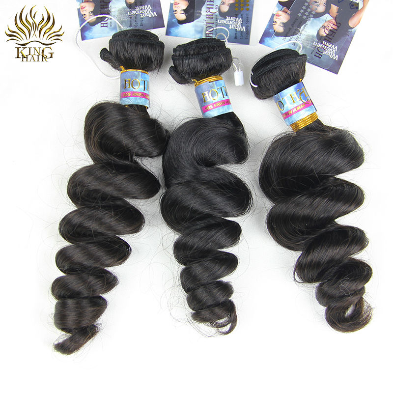 Malaysian loose wave curly hair 100% unprocessed virgin human hair 1b natural color hair mixed lengths 4 pieces a lot