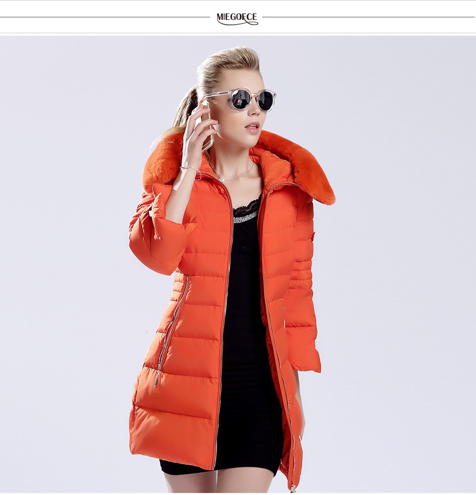 MIEGOFCE Brand New 2015 High Quality Warm Winter Jacket And Coat For Women And Girl\'s Female Warm Parka With Collar Of Rabbit (15)