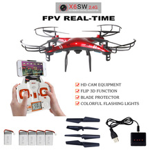 Original packaging X6sw RC Helicopter drone quadcopter With C4005 Wifi Fpv RC Camera drones and 4pcs Batteries GIFT