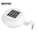 3 LEDs Solar Powered Fence Gutter Light Outdoor Garden Wall Lobby Pathway Lamp White Color Waterproof