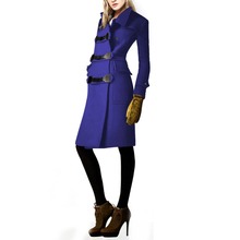 New Arrival Women’s Fashion Winter Slim Woolen Windbreaker Parka Jacket Trench Coat Overcoat