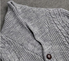 Mens Cardigan Sweater 2015 Autumn Winter New Fashion Shawl Collar Cable Knit Wool Cardigan Free Shipping