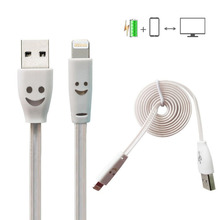 Smiley Emoji LED Light Cable USB Data Cable Charging Adapter for iPhone 5s 5c 6 6
