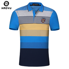 Men’s Polo Shirt 100% Cotton Short Sleeves Argyle Logo Gradient Anti-Wrinkle European and American Style Slim Famous Brand New