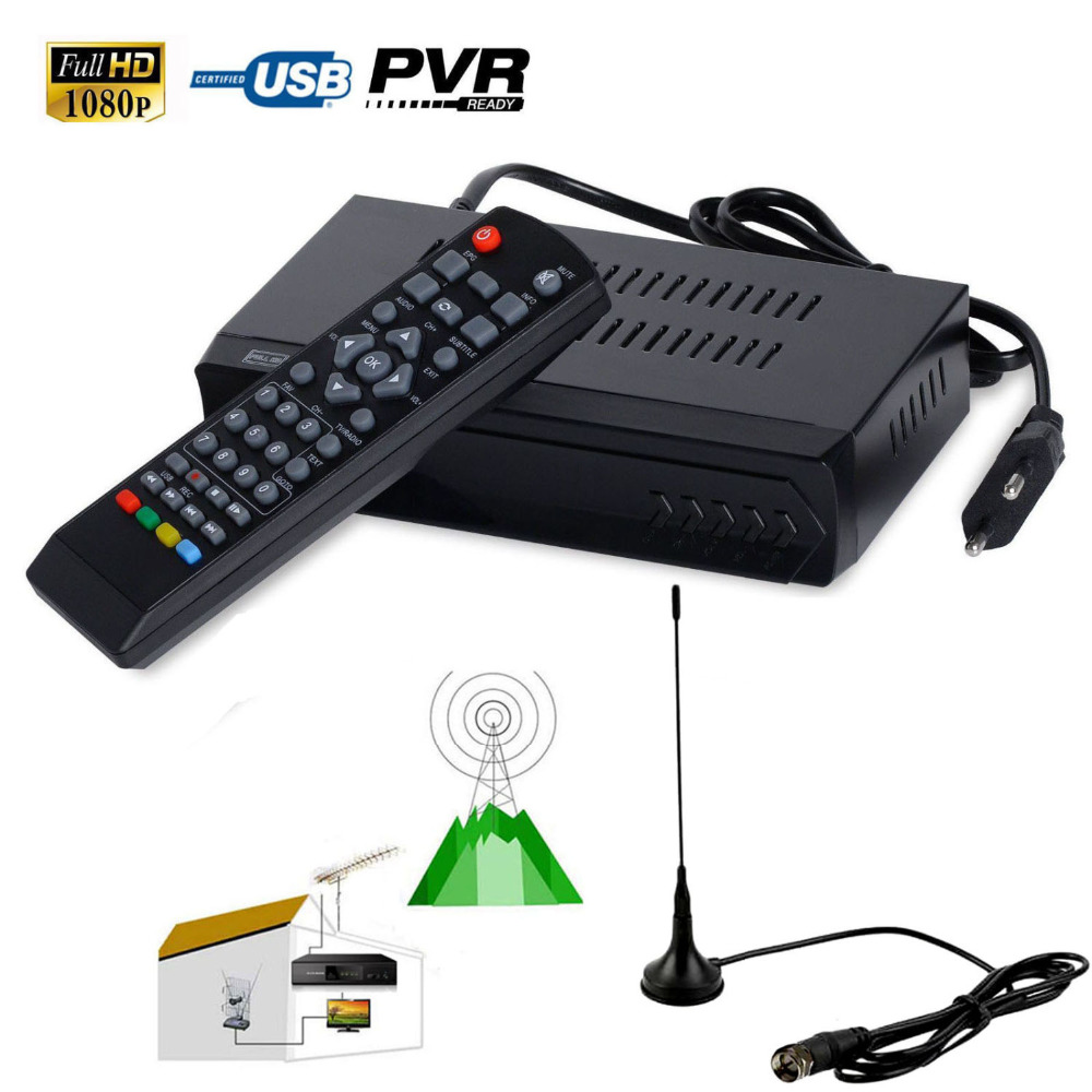 HD ISDB-T H.264 Definition Digital Terrestrial Receiver SET TOP TV BOX 1080P PVR HDMI + UHF Broadcast Terrestrial Indoor Antenna