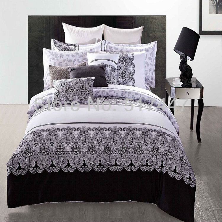 Wholesale Luxury Black And White Bedding Sets 100 Cotton Duvet