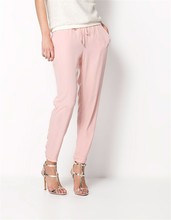 New fashion brand ladies trousers long casual pants Pure color elastic Chiffon pants leisure trousers AB17