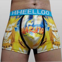 2015 New Gay Cueca Boxer Men’s Underwear Cartoon Naruto Student Broadside Cool Handsome Boxer Underwear Wholesale Free Shipping