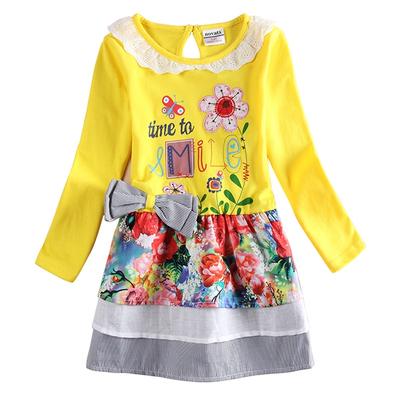 causal dresses children clothing embroidery floral girl dress children clothes long sleeve kids clothes girls clothing H6641