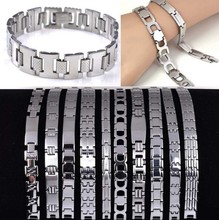 Wholesale Lots 5pcs Mix Men Silver Stainless Steel Link Bracelets Cuff Wristband