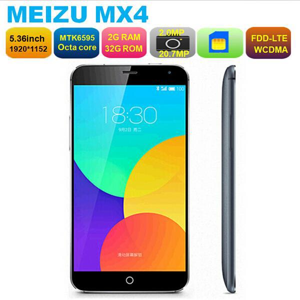 Original Meizu MX4 4G LTE Mobile Phone MTK6595 Octa Core 5 36 1920x1152 2GB 20 7MP