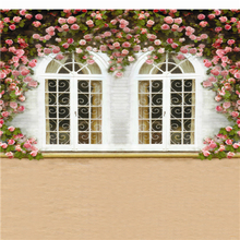 Pink Flowers Way Photography Baby Backdrop White Window Leaf Studio Photo Backdrop
