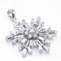 100 925 Sterling Silver White CZ Snowflake Pendant Necklace Fashion 2016 Fine Jewelry For Women Nice
