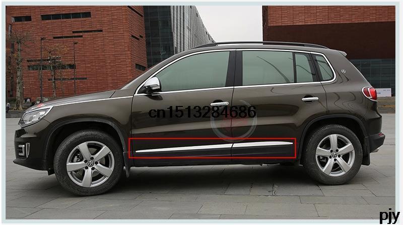 Stainless Steel Matt Side Door Body Molding Trim 4 Pcs For 2010 2015 Volkswagen vw Tiguan