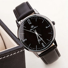 Recién llegado de la venta especial No figuras display dial lujo de cuero Vintage por hombre y mujeres casual cuarzo reloj de pulsera