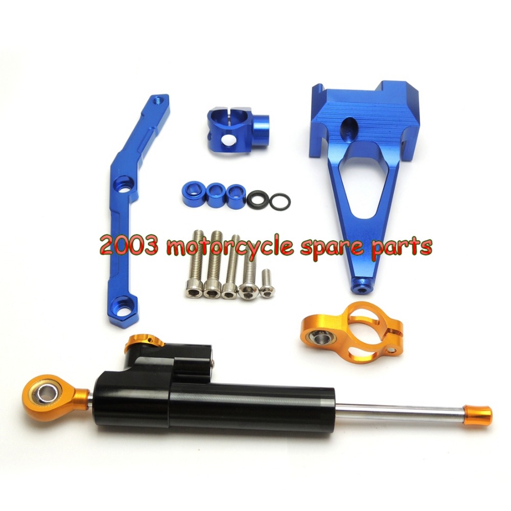 Blue For Yamaha MT-09 MT09 2013 2014 2015 2016 Complete set of Steering Mounting Bracket with Stabilizer Damper CNC FYAMT033BL