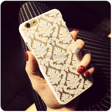 Brand New Glam 2015 Flower Damask Hard Plastic Back Mobile Phone Skin Case Cover For Iphone