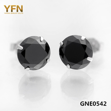 GNE0542 New Brincos 925 Sterling Silver Stud Earrings Black Cubic Zirconia Earrings Finest Items For Girls Males Style Jewellery