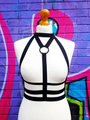 New arrived sexy lady Harness cup less bra with suspenders belt club women caged binding garters