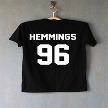 Luke Hemmings 96 T Shirt 2016 Short Sleeve Letter T-Shirts 5 Seconds of Summer SOS Tops Cool Hip Hop Men&Women Tees T-F10423