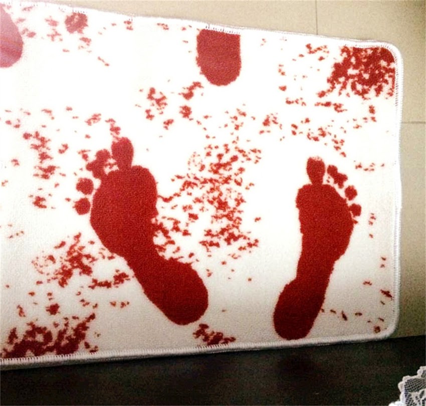 Home Garden Blood Bath Mat Horror Fun Halloween Rectangle Floor Door