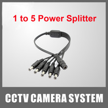 SUNCHAN 1 to 5 Port Power Slitter Cable DC12V 5 in 1 Power Supply Cable for CCTV Camera System